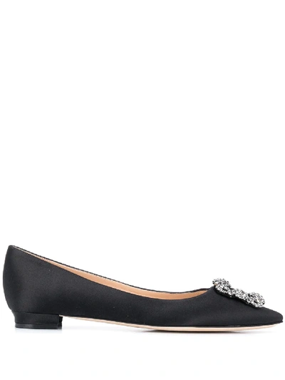 Manolo Blahnik Hangisiflat Ballerina Shoes In Black