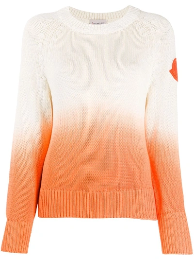 Moncler Ombré Crew Neck Jumper In Neutrals