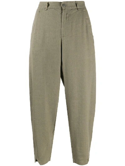 Transit Cropped Tapered Trousers In Green