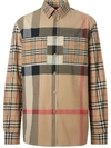 BURBERRY OVERSIZED PATCHWORK CHECK SHIRT