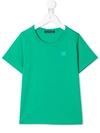 Acne Studios Mini Nash Face-motif T-shirt In Green