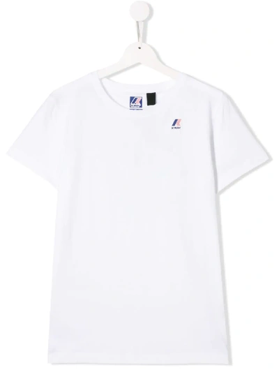 K-way Teen Logo-print Cotton T-shirt In White