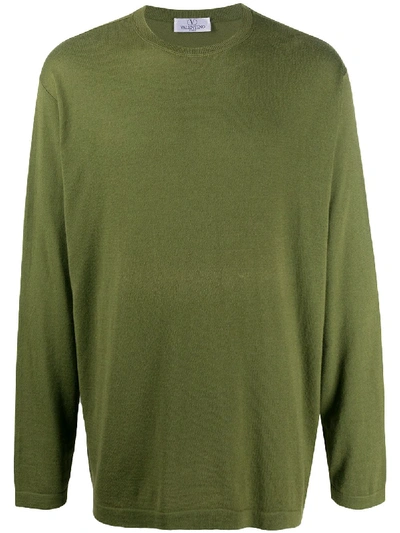 Pre-owned Valentino 1990s Fine-knit Jumper In Green