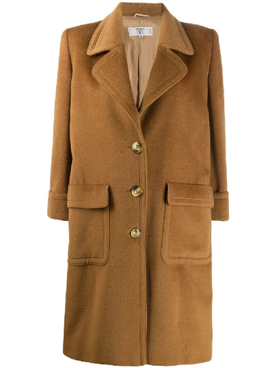 Pre-owned Valentino 1980s Single-breasted Coat In Brown