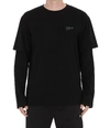 C2h4 Double Layer Long-sleeve Cotton T-shirt In Black