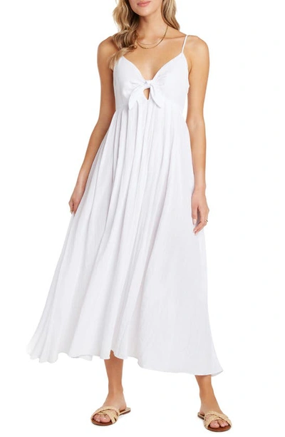 Willow Rochelle Tie Front Midi Sundress In White