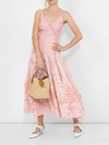 Rosie Assoulin Damask Wrap Front Midi Dress
