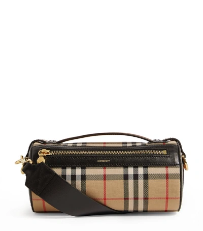 Burberry Vintage Check Cotton Cross-body Bag In Archive Beige/black