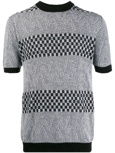 Versace Pattern-mix Jumper In Black