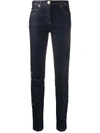 VERSACE MEDUSA EMBELLISHED SLIM-FIT JEANS