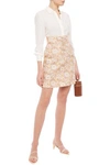 ZIMMERMANN ZIPPY LACE-UP FLORAL-PRINT LINEN MINI SKIRT,3074457345622732141