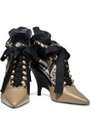 ZIMMERMANN RIBBON TIE LACE-UP SMOOTH AND SNAKE-EFFECT LEATHER PUMPS,3074457345622530722