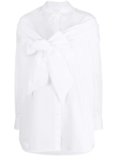 Simone Rocha 白色 Masculine 结饰衬衫 In White