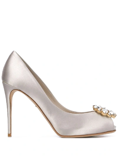 Dolce & Gabbana Embellished-toe High-heel Pumps In Grau