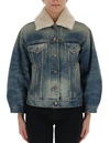 GUCCI GUCCI SHEARLING COLLAR DENIM JACKET