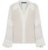 LOUIS VUITTON BUTTON-UP BLOUSE WITH INTRICATE SLEEVES,LVUSW9AMWHT