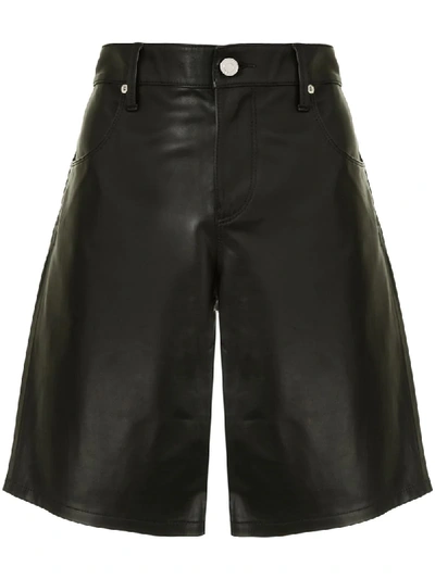 Rta High-waisted Knee-length Shorts In Black