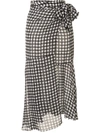 SILVIA TCHERASSI GINGHAM ASYMMETRIC SKIRT