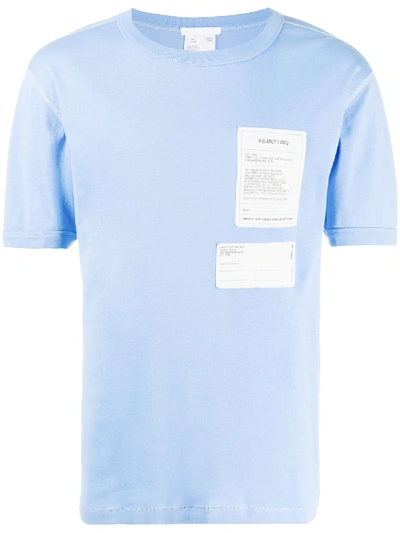 Helmut Lang Base Layer Cotton T-shirt In Pale Blue