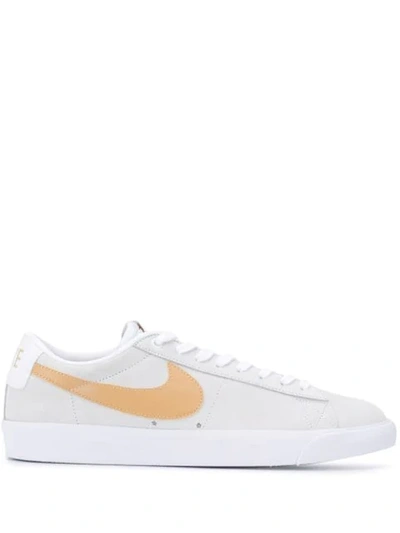 Nike Sb Blazer Low Gt Skate Shoe (white) In White,white,light Thistle,club Gold