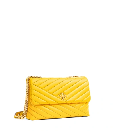 Tory Burch Kira Chevron Convertible Shoulder Bag In Goldfinch