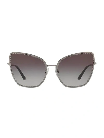 Dolce & Gabbana Origin 61mm Cat Eye Sunglasses In Gunmetal