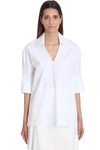 JIL SANDER MAGDA BLOUSE IN WHITE COTTON,11407721