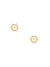 NATALIE MARIE 9KT YELLOW GOLD TINY ROSE-CUT CITRINE STUDS