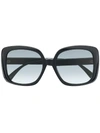Gucci Web-detail Square-frame Sunglasses In Black