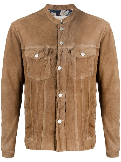 Giorgio Brato Fitted Denim Jacket In Brown