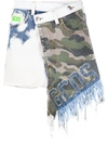 Gcds Camouflage-print Asymmetric Skirt In Blue