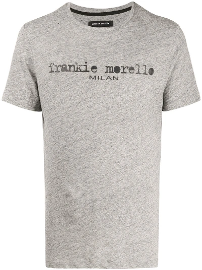 Frankie Morello Crew Neck Printed Logo T-shirt In Grey