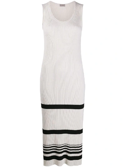 Mrz Ribbed-knit Sleeveless Dress In Neutrals