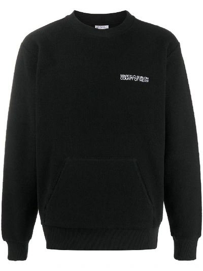 Marcelo Burlon County Of Milan Kangaroo Pocket Logo Sweatshirt In Black