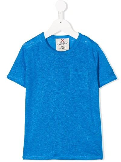 Mc2 Saint Barth Kids' Chest Pocket T-shirt In Blue