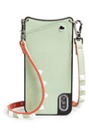 Bandolier Sarah Iphone X/xs Crossbody Case In Mint/ Silver