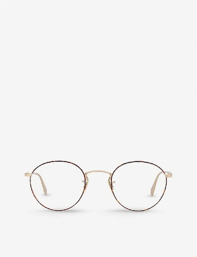 Oliver Peoples Women's Gold Ov1186 Coleridge Metal And Acetate Round-frame Glasses