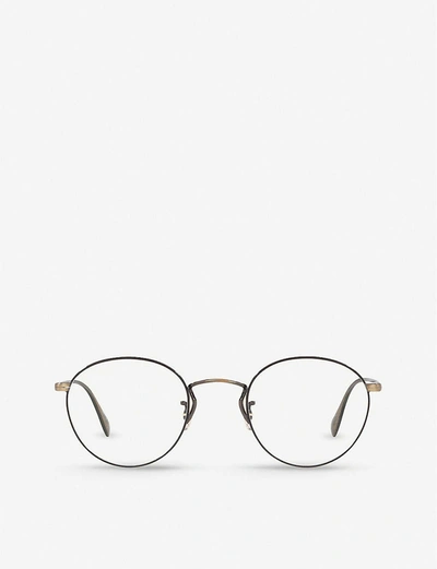Oliver Peoples Ov1186 Coleridge Metal And Acetate Round-frame Glasses In Gold