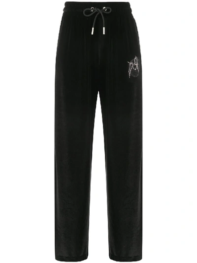 Diesel P-chinille Wide-leg Track Pants In Black