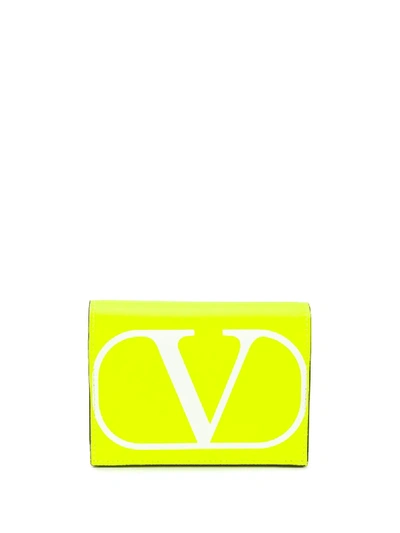 Valentino Garavani Valentino 黄色 Vlogo Flap French 钱包 In 24z Lime/wh