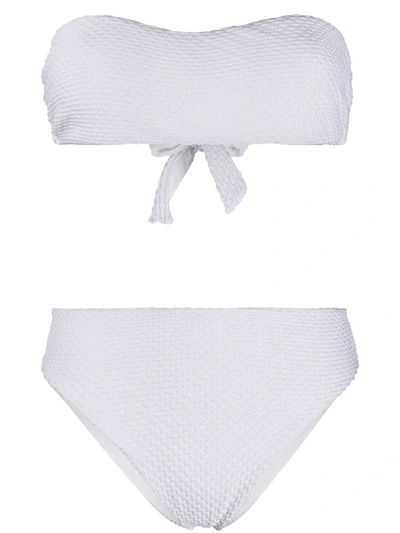 Fisico Textured Bikini Set In White
