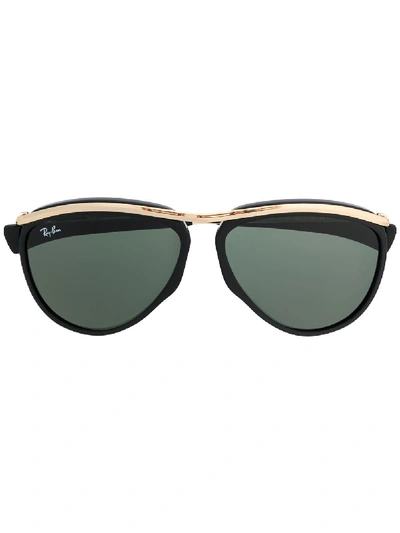 Ray Ban 0rb221990131 Aviator-frame Sunglasses In Black