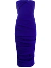 ALEX PERRY RUCHED STRAPLESS DRESS