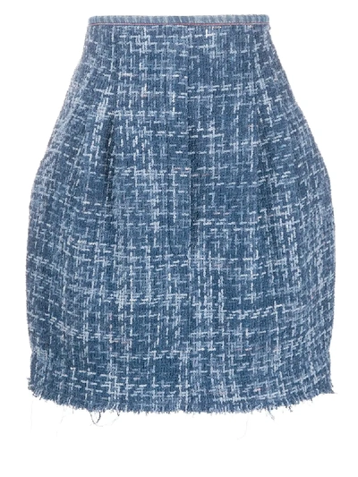Philosophy Di Lorenzo Serafini Tweed Mini Skirt In Blue