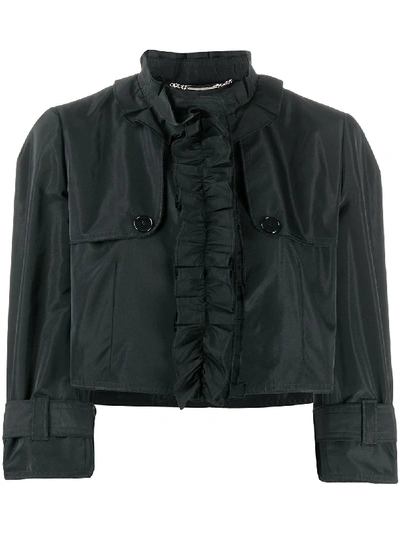 Dolce & Gabbana Ruffled Cropped Jacket In Black