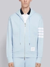 THOM BROWNE THOM BROWNE LIGHT BLUE 4-BAR LOOP BACK FULL ZIP HOODIE,MJT022H0053514786289