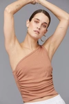 LNA ARIEL RIB ONE SHOULDER- MOCA TAN,SS2018