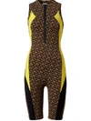 BURBERRY COLOUR BLOCK MONOGRAM PRINT UNITARD