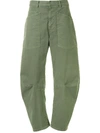 Nili Lotan Shon Stretch Cotton Pants In Green