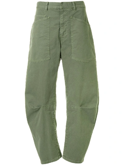 Nili Lotan Shon Stretch Cotton Pants In Clover